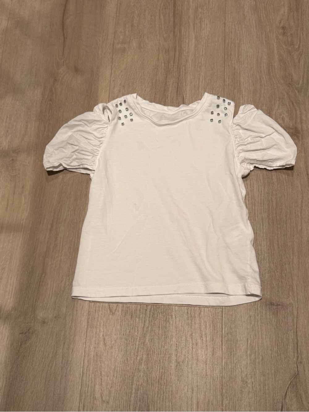Zara girl kids tee shirt, studded at sleeves size six